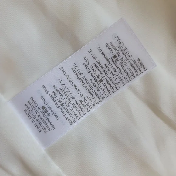 Madewell Wool Blend Off-White Double Breasted Collared Blazer Women's 00 - Picture 4 of 8